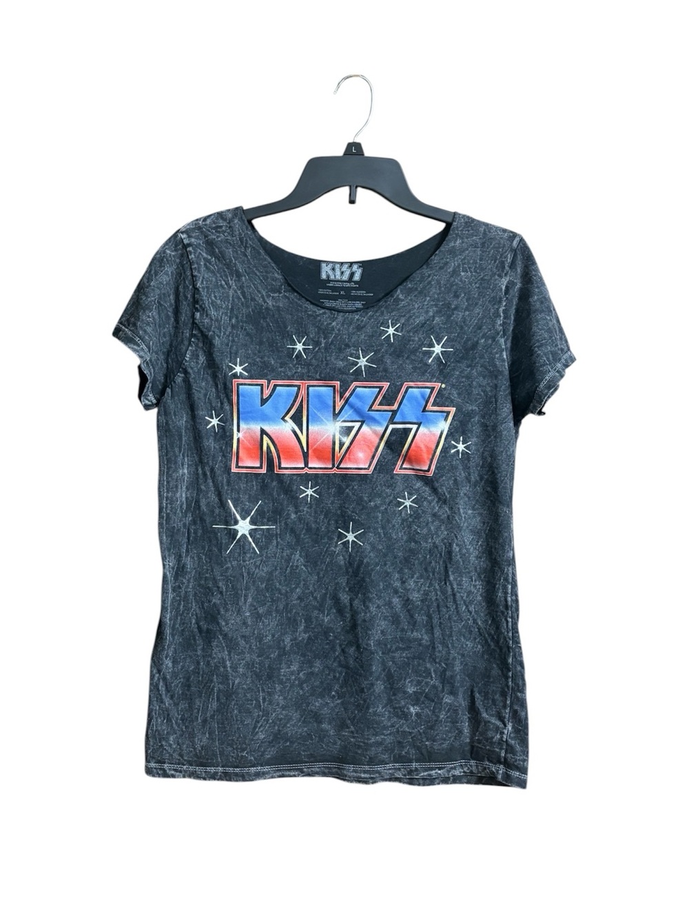 KISS Graphic Band Tee in Red, white and Blue Logo